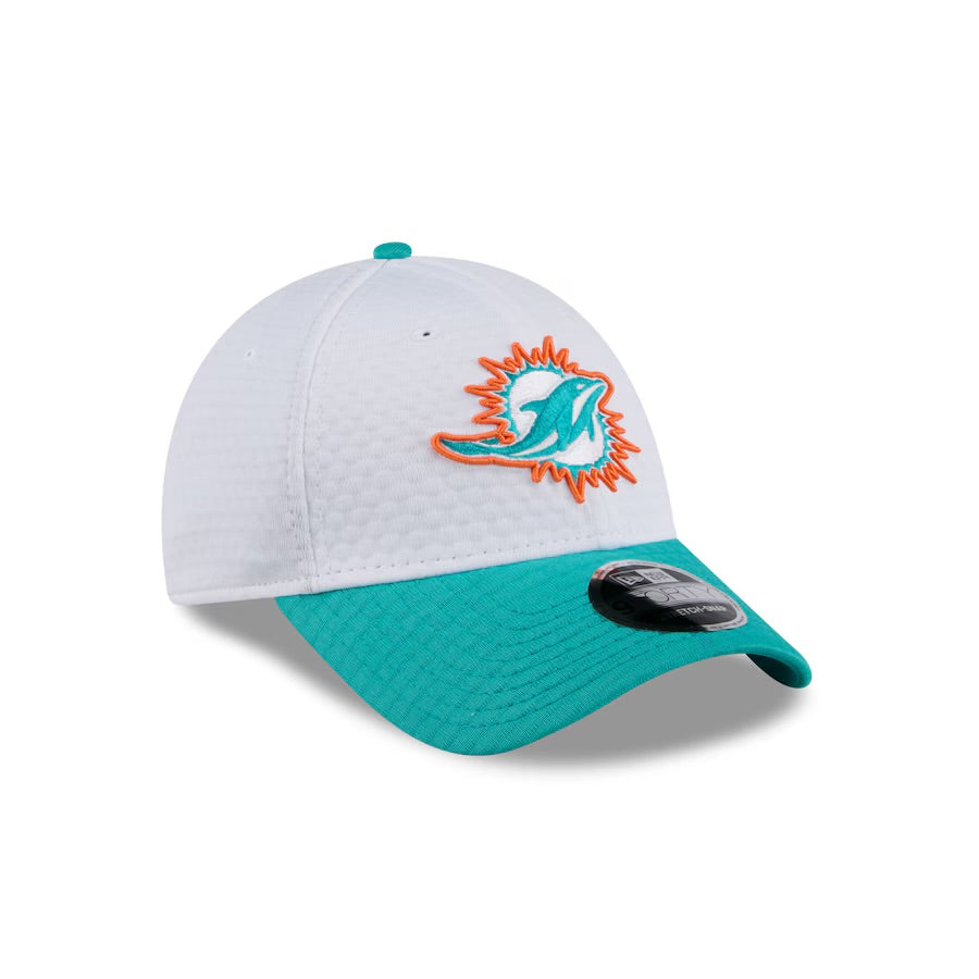 Miami Dolphins Kids Hat - Training Camp Collection 2-Tone 9Forty Kids NFL Stretch Snapback Cap - New Era